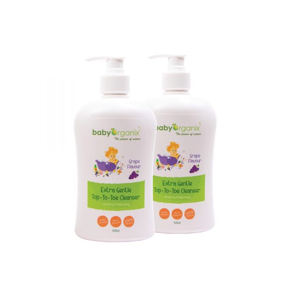 Baby-Organix-Extra-Gentle-Top-to-Toe-Cleaner - Grape-800ml-Twins